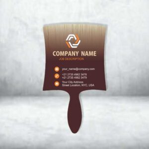 Velvet Finish Brush Shape Diecut Visiting Card