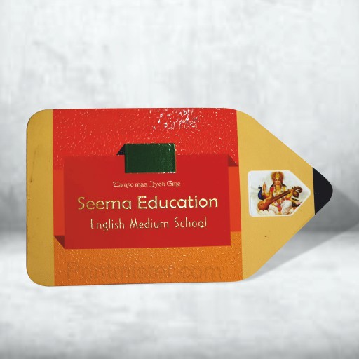 Pencil Shape Premium Gold Foil Visiting Card 400 GSM