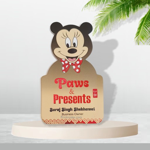 Premium RED Foil Velvet Finish Die-14 Visiting Card 800 GSM / gold foil